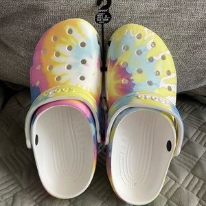 Classic tie dye crocs
